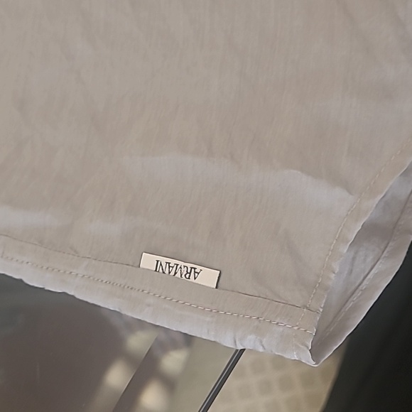 ARMANI COLLEZIONI MEN'S SILK BLEND MANDARIN COLLAR LONG SLEEVE SUMMER SHIRT XL - Picture 9 of 11